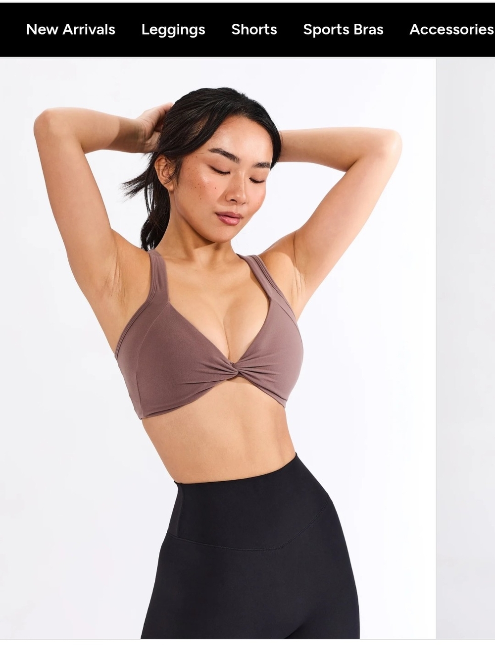 BuffBunny Twisted Curve Sportsbra Color Cold Brew Size Medium NEW!! - Picture 7 of 9